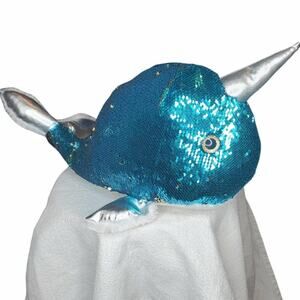 Dan Dee Collectors Choice Narwhal Whale 2 sided sequin sparkles Large plush
